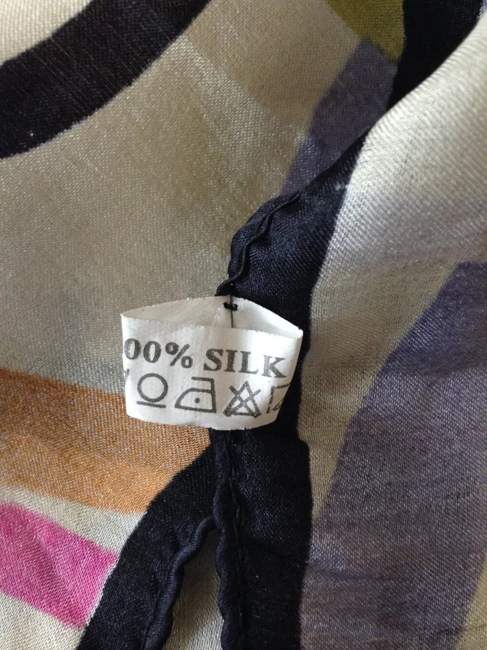 VTG 80's Boutique Silk Square Floral Scarf Black Trim Avant Garde Quiet Lux Chic
